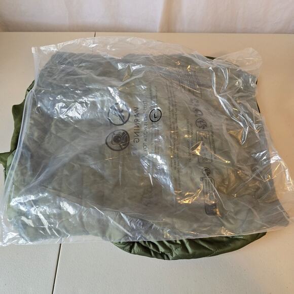 Eilly Bazar Quilted Bomber Jacket Women's L Green Zip Up NWOT - Picture 14 of 16